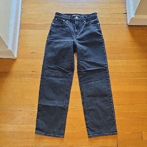 Madewell, The Perfect Vintage Wide-Leg Jean, Black, EUC, Women's 26
